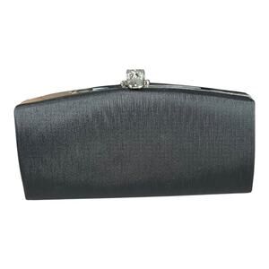 Vintage No Brand Clutch Black & Silver Removable Strap Evening Bag Purse Y2K